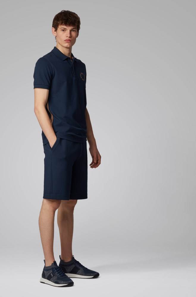 Hugo Boss Piqué polo shirt Mørke Blå | olkgHhMa