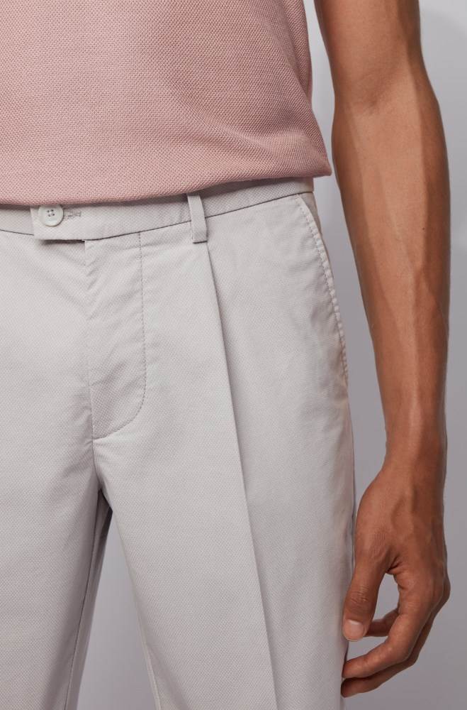 Hugo Boss Pleat-front cotton-blend shorts Lyse Grå | DJKnCqjs