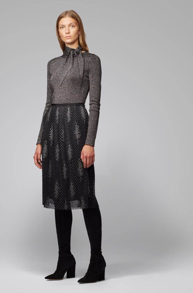 Hugo Boss Pleated A-line skirt Patterned | fqxFChGS