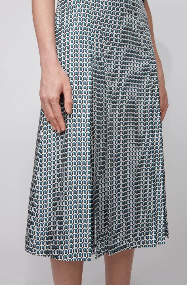 Hugo Boss Pleated midi skirt Patterned | hKorSrxO