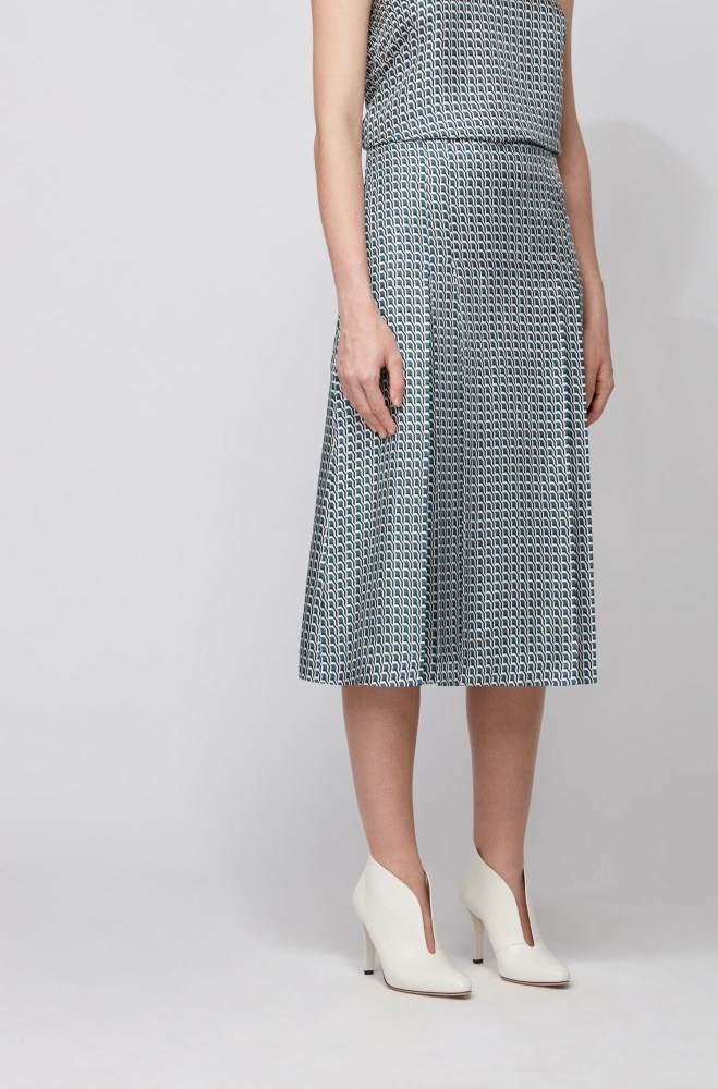 Hugo Boss Pleated midi skirt Patterned | hKorSrxO