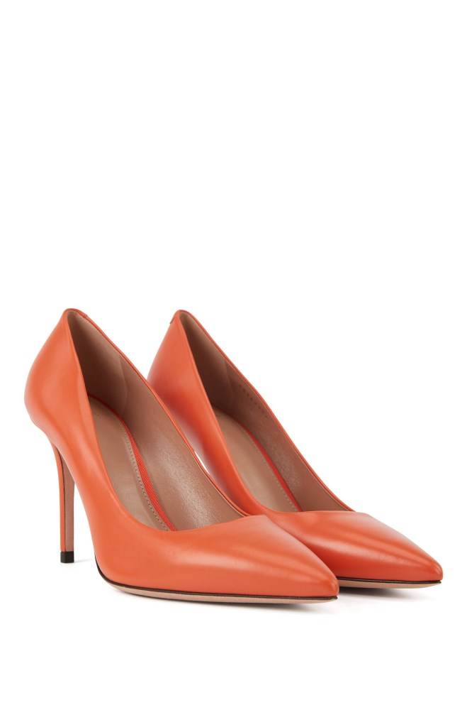 Hugo Boss Pointed-toe court shoes Oransje | yMXJnCAg