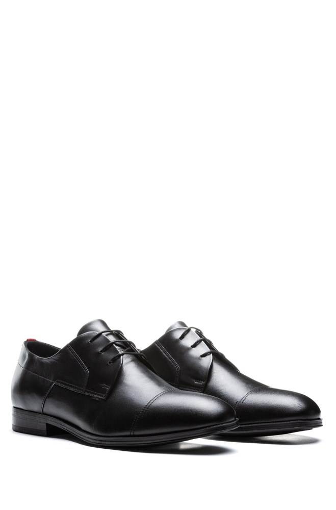 Hugo Boss Polished-leather Derby shoes Svarte | vm67tloR