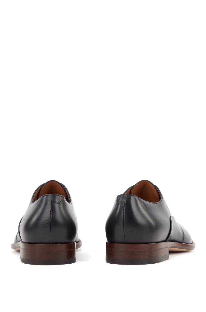 Hugo Boss Polished leather Oxford shoes Mørke Blå | GqJGBRls