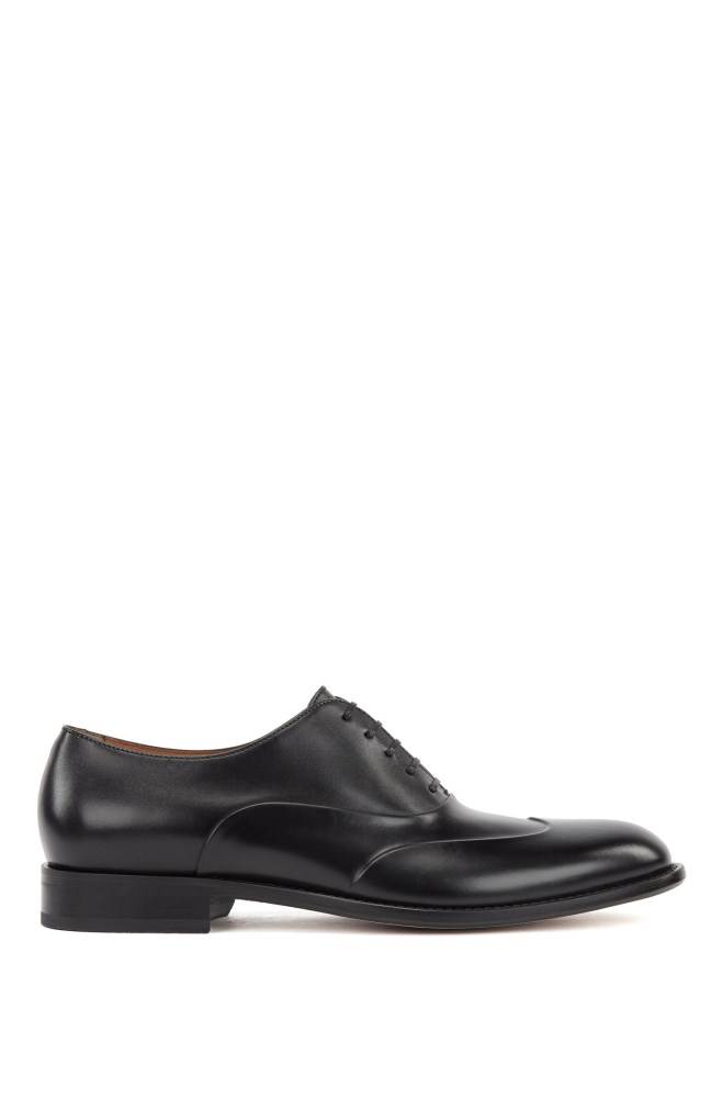 Hugo Boss Polished leather Oxford shoes Svarte | yrgxaumi