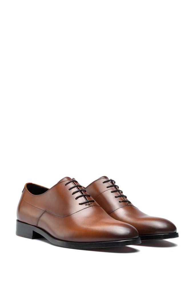 Hugo Boss Portuguese-made Oxford shoes Brune | 8uCI9A04