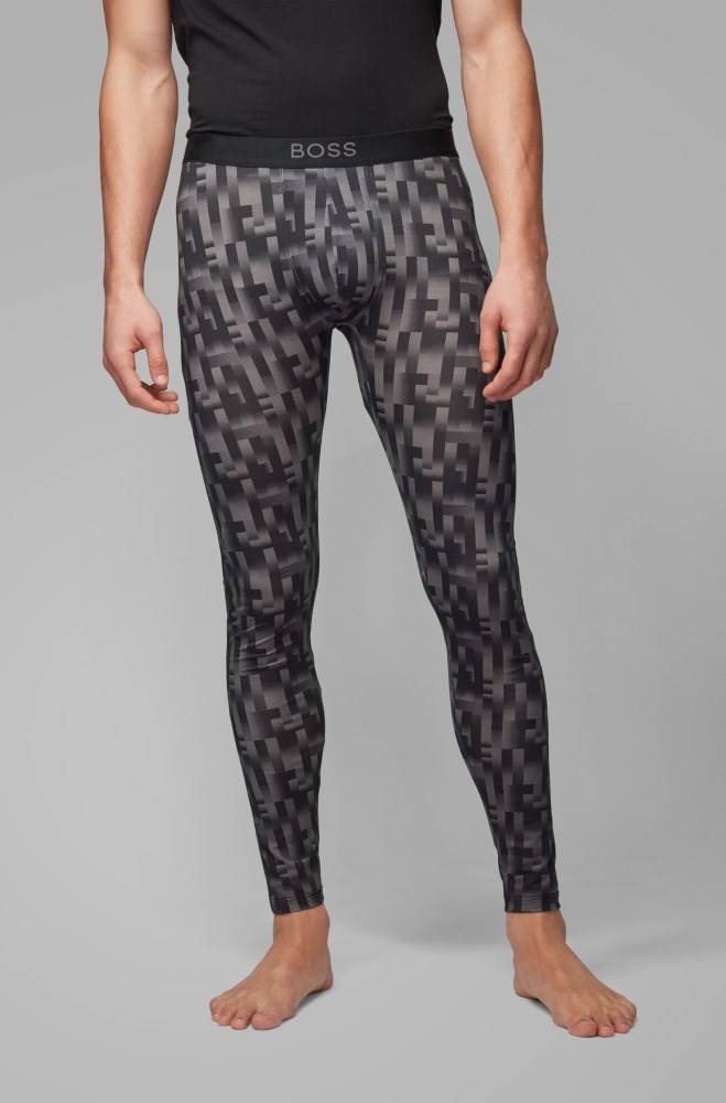 Hugo Boss Printed long johns Svarte | JWgHCVp1