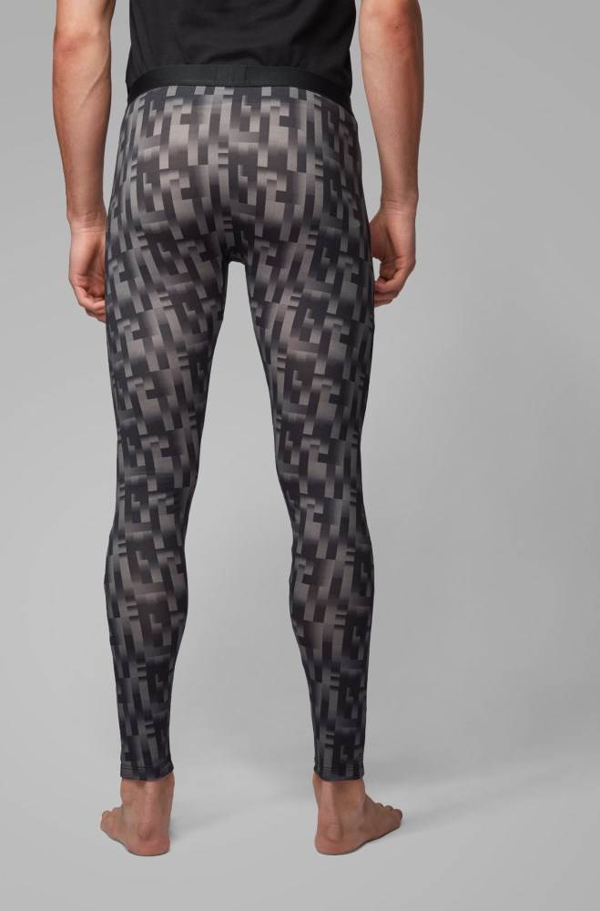 Hugo Boss Printed long johns Svarte | JWgHCVp1