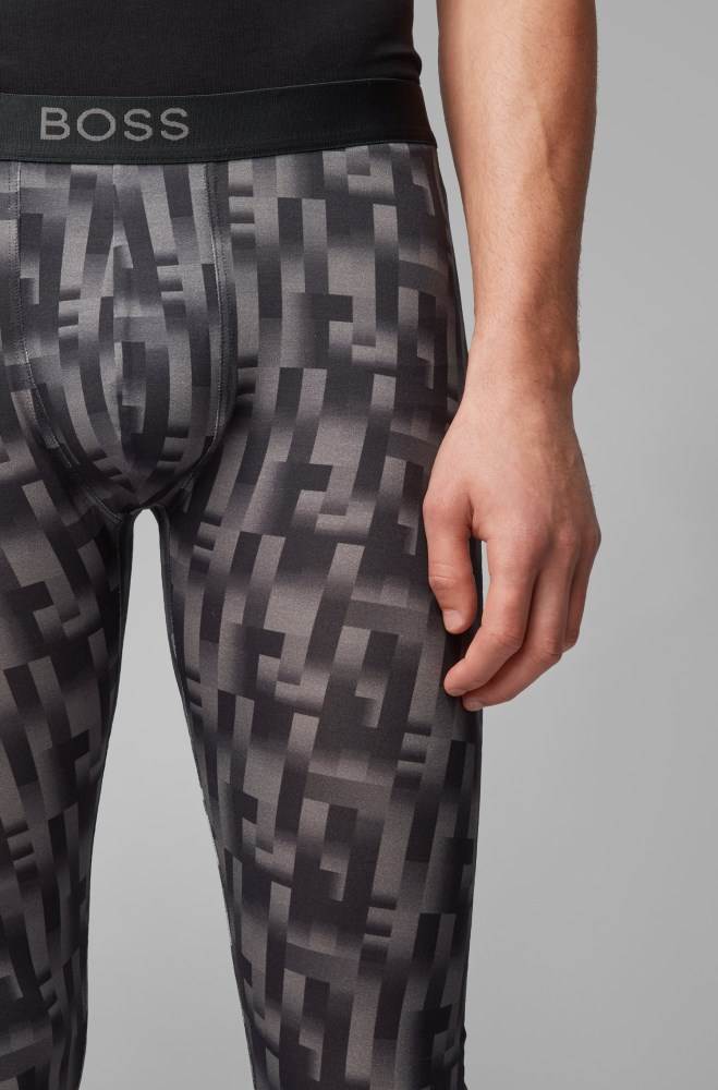 Hugo Boss Printed long johns Svarte | JWgHCVp1