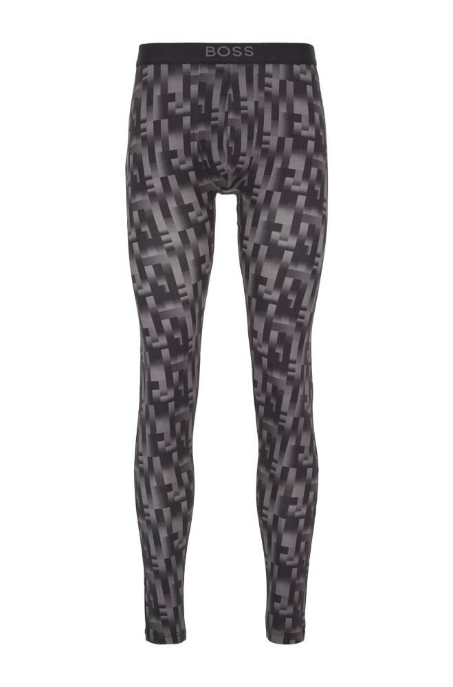 Hugo Boss Printed long johns Svarte | JWgHCVp1