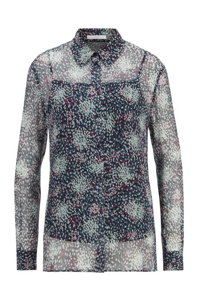 Hugo Boss Printed silk blouse Patterned | 8R5wCNBf