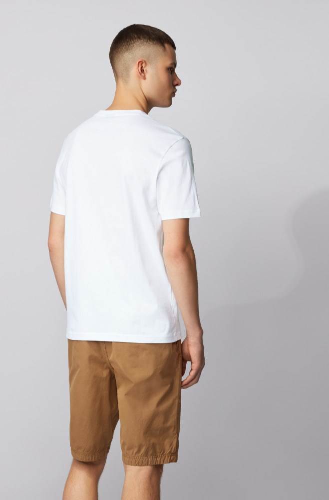 Hugo Boss Pure-cotton T-shirt Hvite | fj1Xnvxj