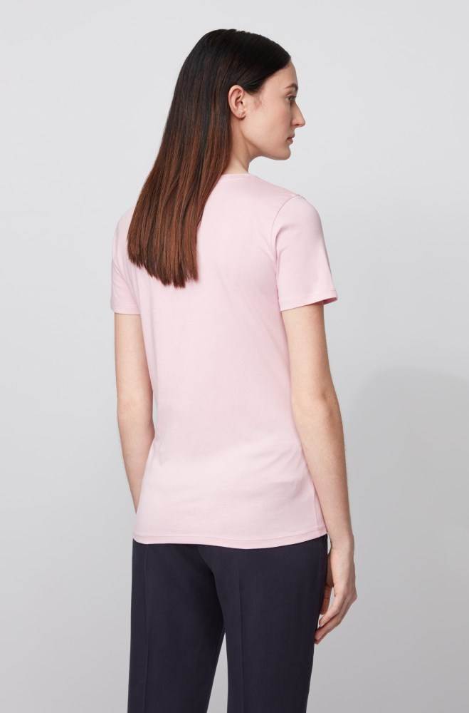 Hugo Boss Pure-cotton T-shirt Lyse Lilla | iWqN4Iuw