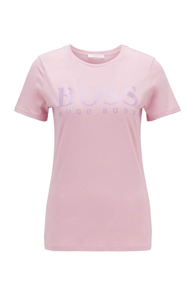 Hugo Boss Pure-cotton T-shirt Lyse Lilla | iWqN4Iuw