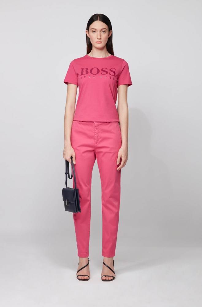 Hugo Boss Pure-cotton T-shirt Rosa | knTAZxZj