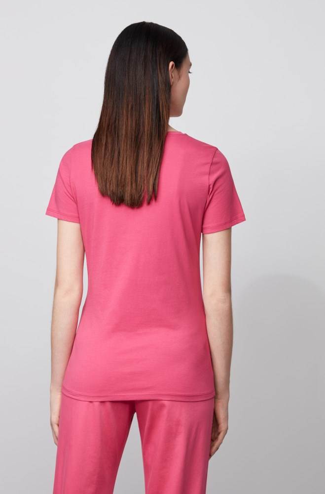 Hugo Boss Pure-cotton T-shirt Rosa | knTAZxZj