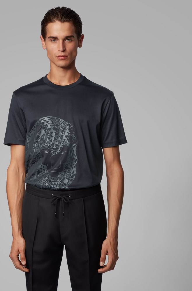 Hugo Boss Pure-cotton T-shirt Svarte | sONW6H3z