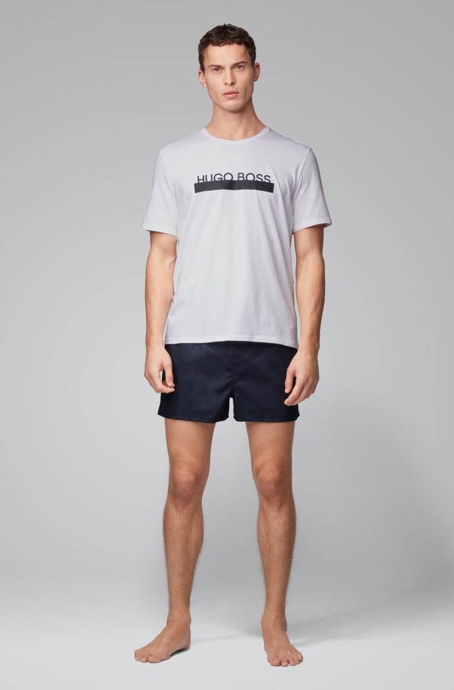 Hugo Boss Pyjama T-shirt Hvite | oxlsc9fH