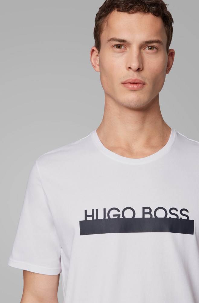 Hugo Boss Pyjama T-shirt Hvite | oxlsc9fH