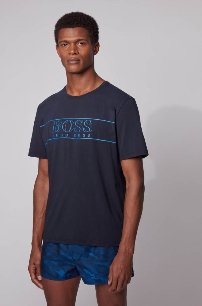 Hugo Boss Pyjama T-shirt Lyse Blå | OKI2XQW6