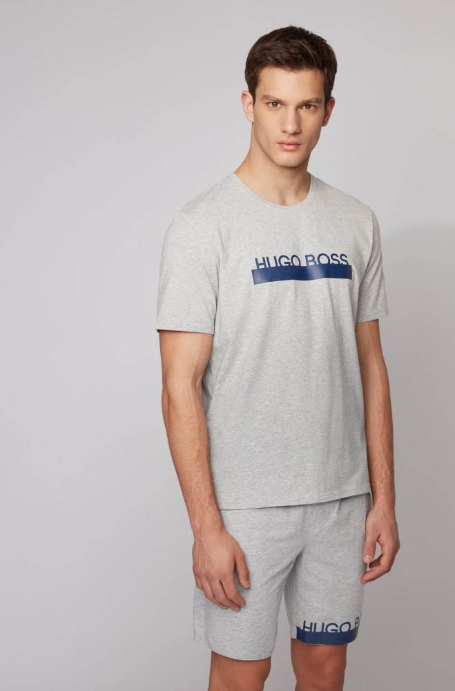 Hugo Boss Pyjama T-shirt Lyse Grå | Fm1Fc7Tb