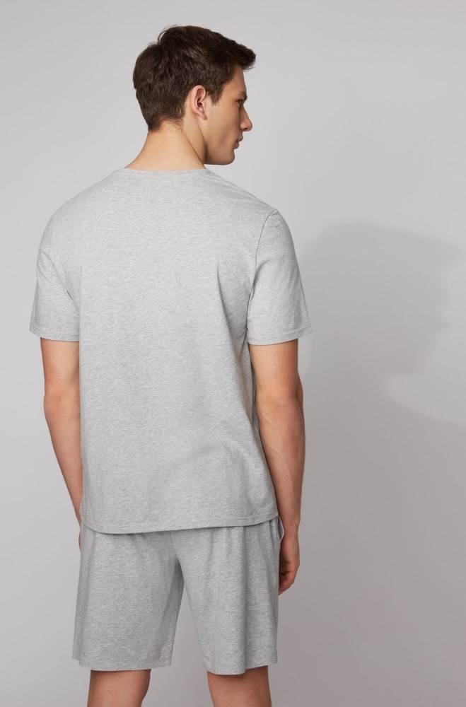 Hugo Boss Pyjama T-shirt Lyse Grå | Fm1Fc7Tb