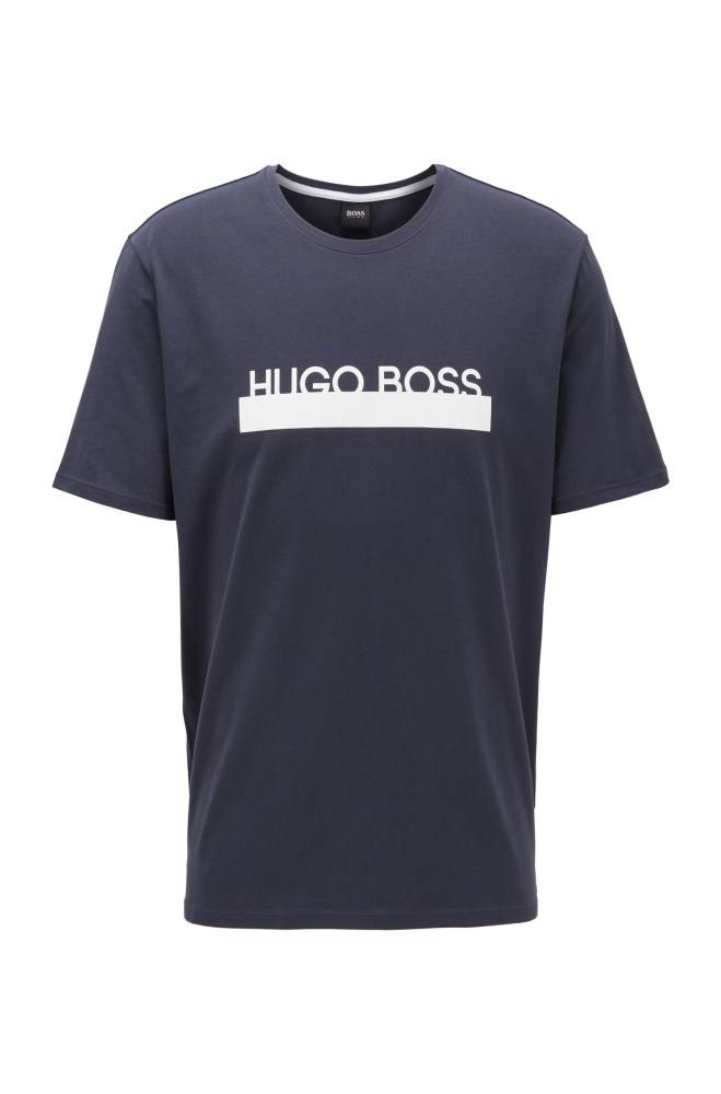 Hugo Boss Pyjama T-shirt Mørke Blå | k4XBheX1