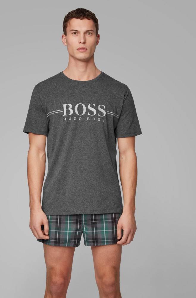 Hugo Boss Pyjama T-shirt Mørke Grå | 5dNmE2tB