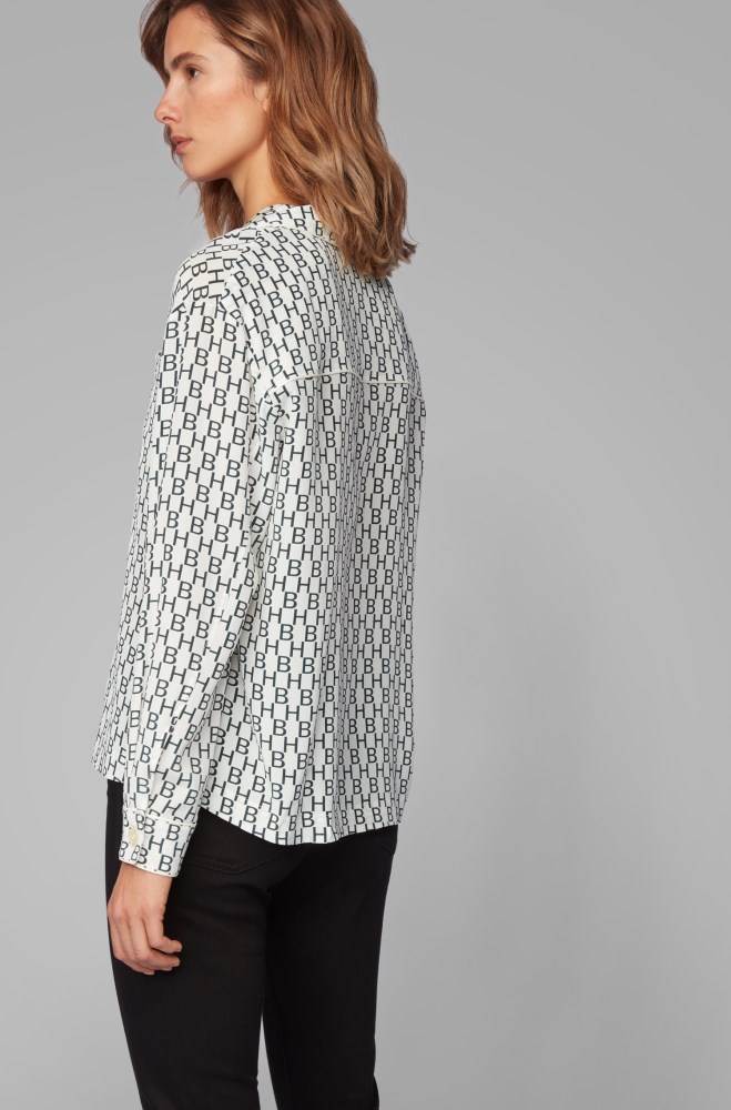 Hugo Boss Pyjama-style blouse Patterned | 425rBmVT