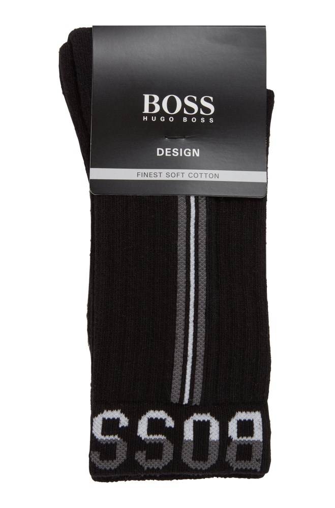 Hugo Boss Quarter-length cotton-blend socks Svarte | 9TG0t83R