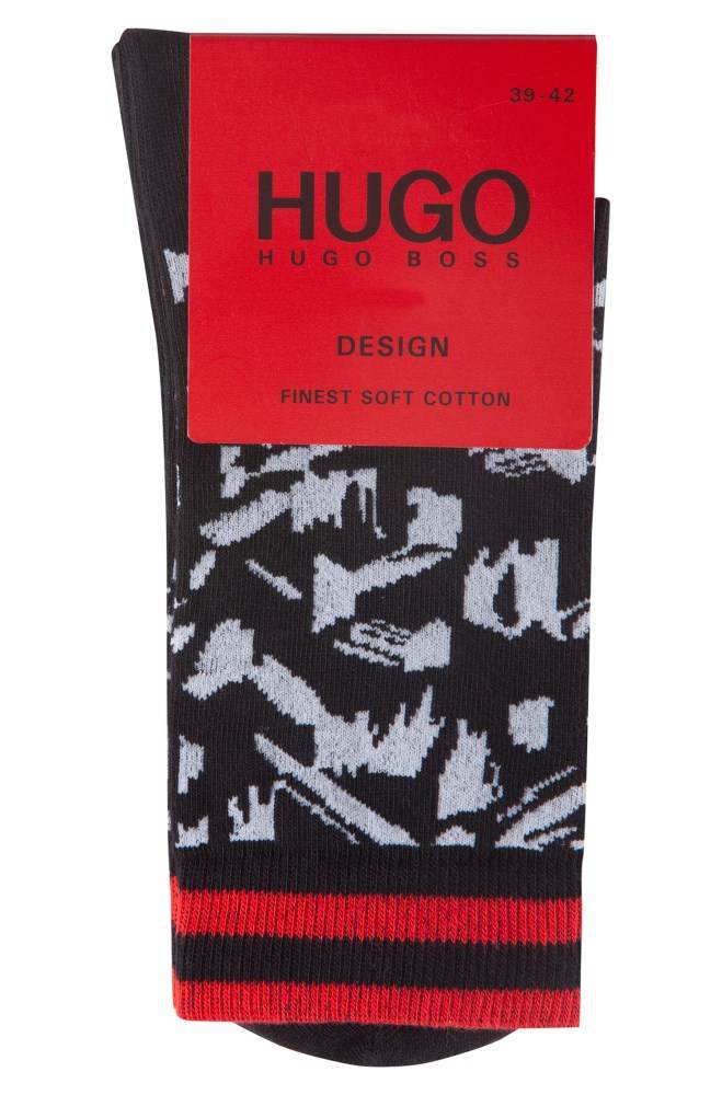 Hugo Boss Quarter-length cotton-blend socks Svarte | C0Na8qKx