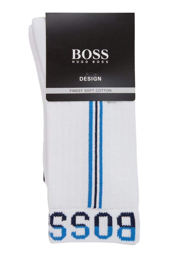 Hugo Boss Quarter-length cotton-blend socks Hvite | ooCmRLPS