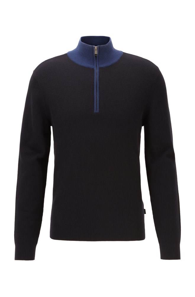 Hugo Boss Quarter-zip sweater Mørke Blå | f1mBP0mP