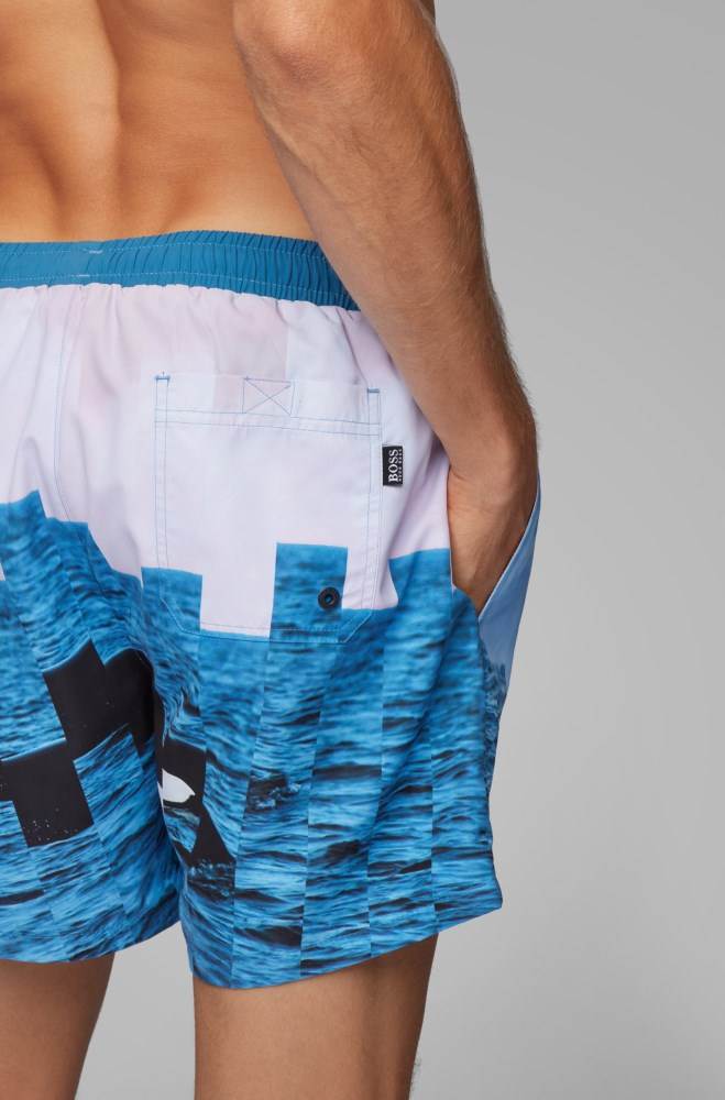 Hugo Boss Quick-dry swim shorts Blå | GdtnTkLH