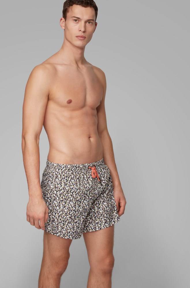 Hugo Boss Quick-dry swim shorts Hvite | LYWjG6Fm