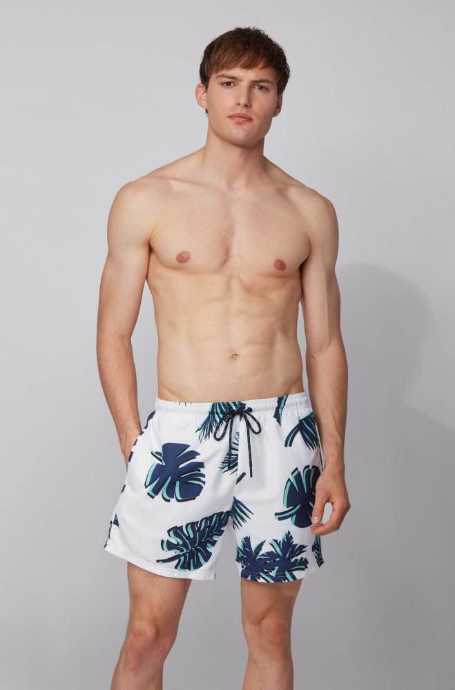 Hugo Boss Quick-dry swim shorts Hvite | LsrzfDHk