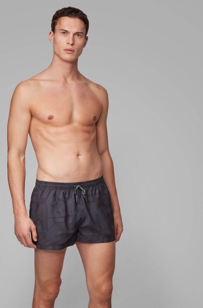 Hugo Boss Quick-dry swim shorts Svarte | TSQlDk40