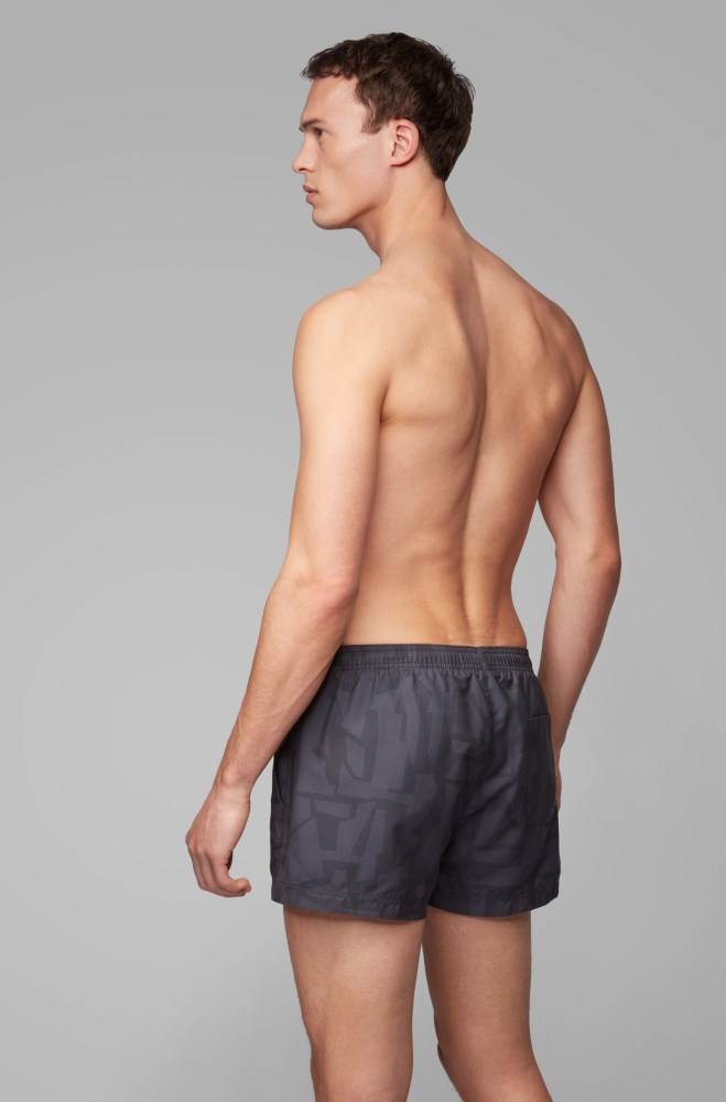 Hugo Boss Quick-dry swim shorts Svarte | TSQlDk40