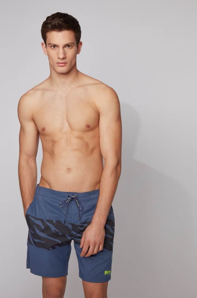 Hugo Boss Quick-drying board-style swim shorts Mørke Blå | sJ0Y5dIj