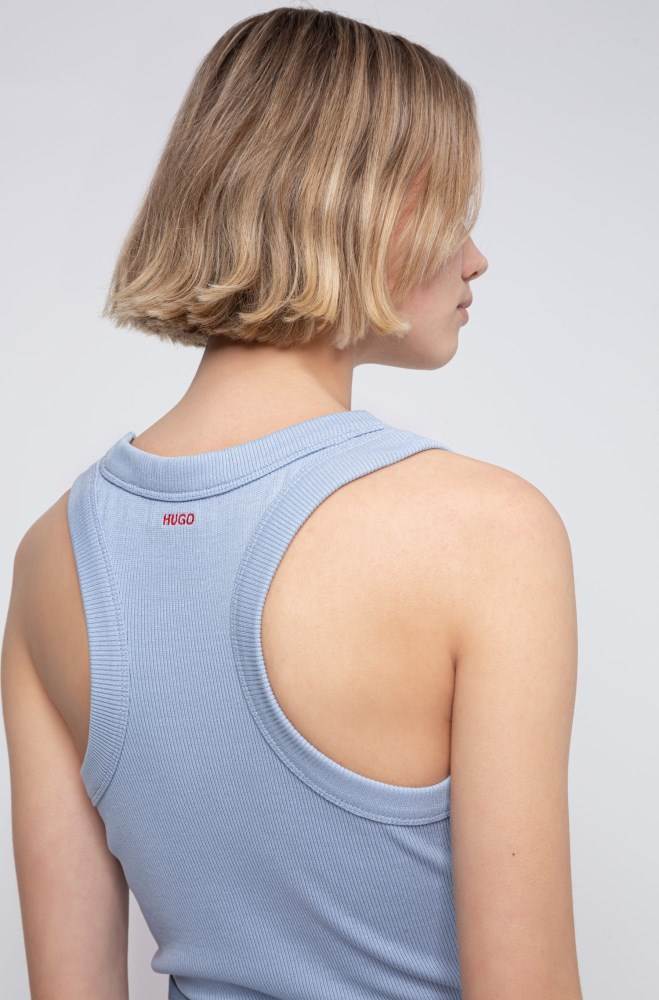 Hugo Boss Racer-back vest Lyse Blå | ebeZ8iIw