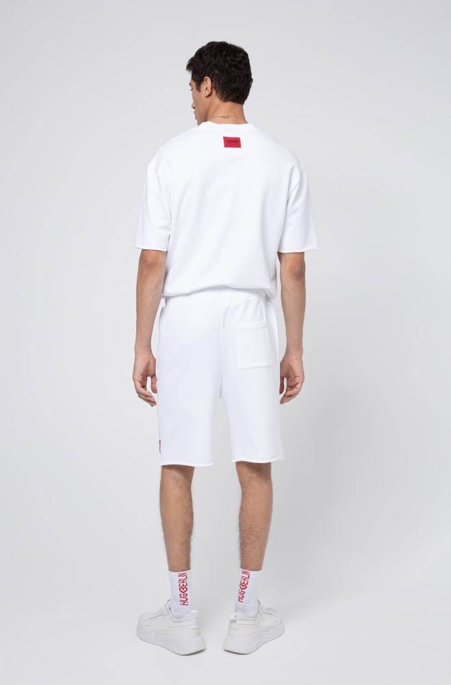 Hugo Boss Raw-hem shorts Hvite | cEyVh37Q