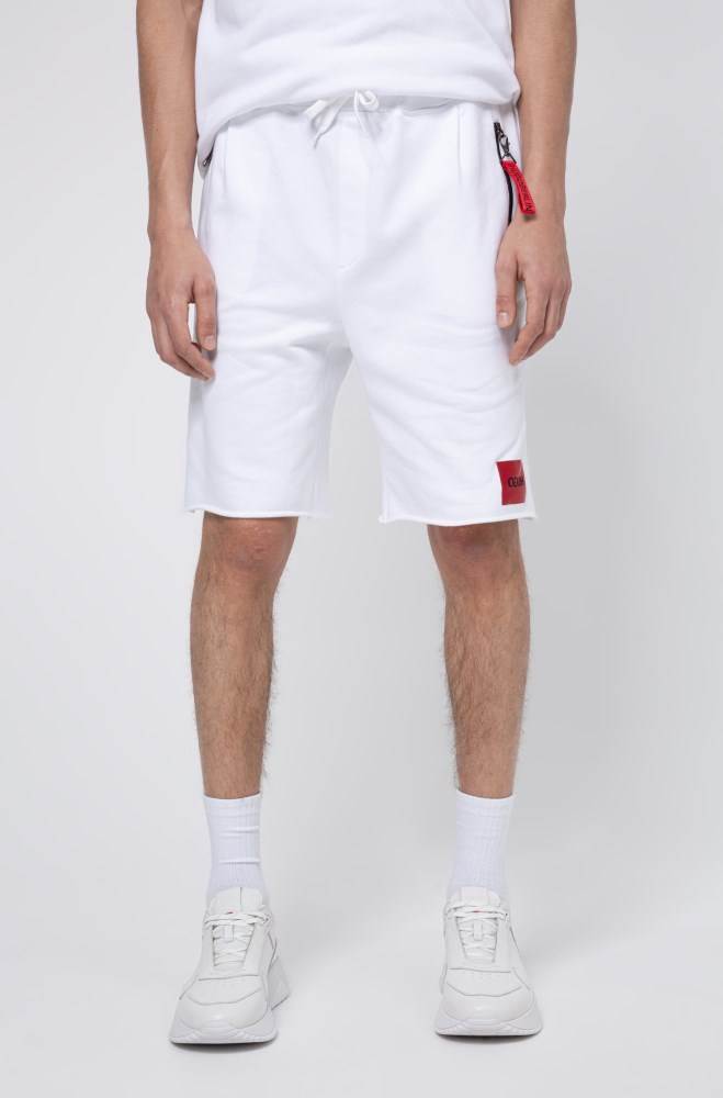 Hugo Boss Raw-hem shorts Hvite | cEyVh37Q