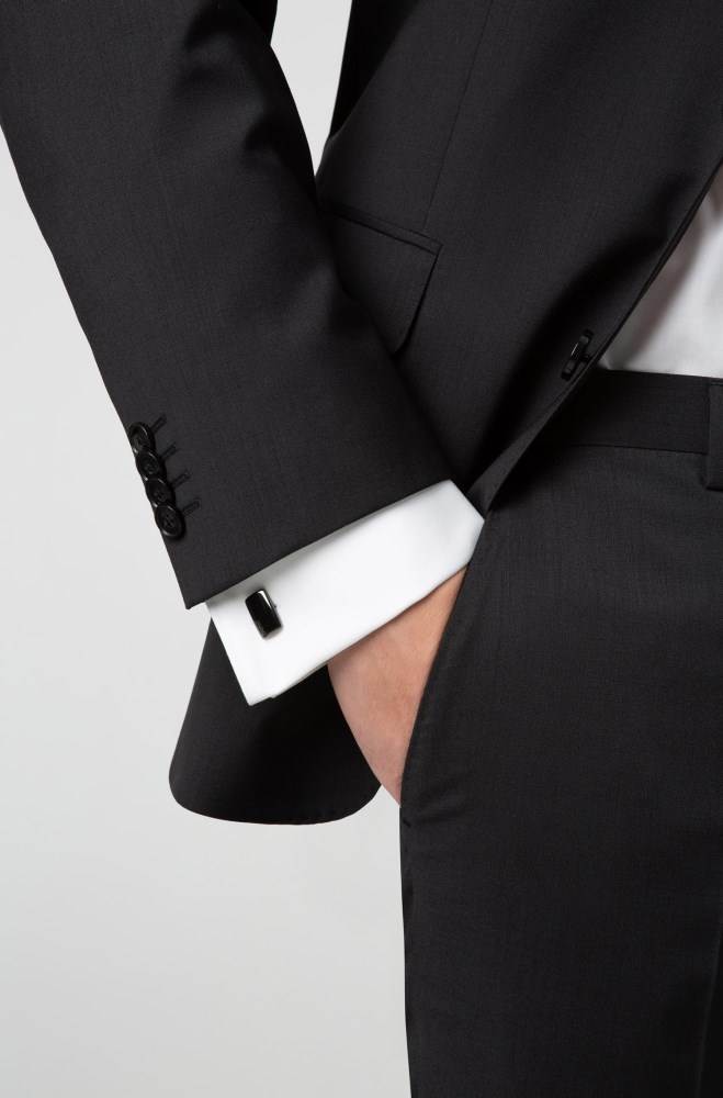 Hugo Boss Rectangular cufflinks Mørke Grå | VNBEGDNw