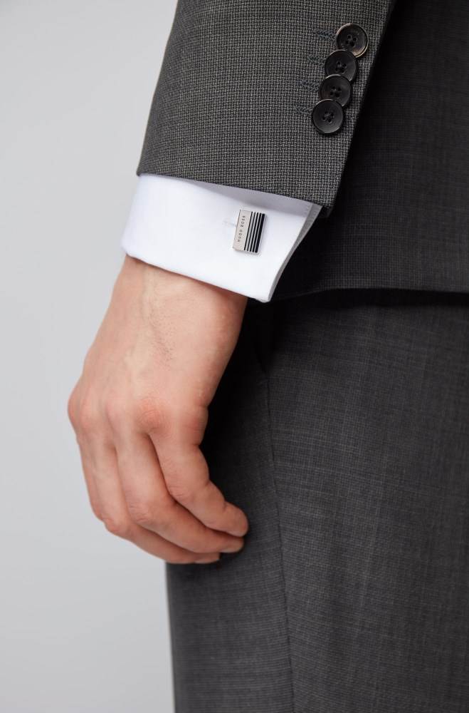 Hugo Boss Rectangular cufflinks Sølv | zRaEkuun