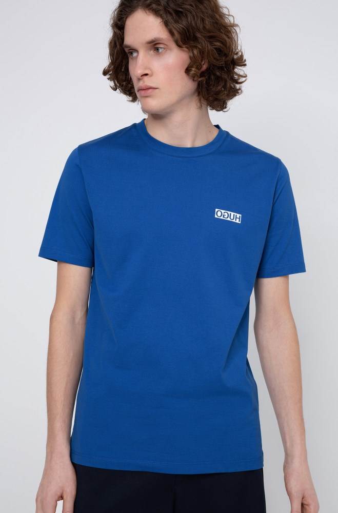 Hugo Boss Regular-fit T-shirt Blå | Rghaaj74