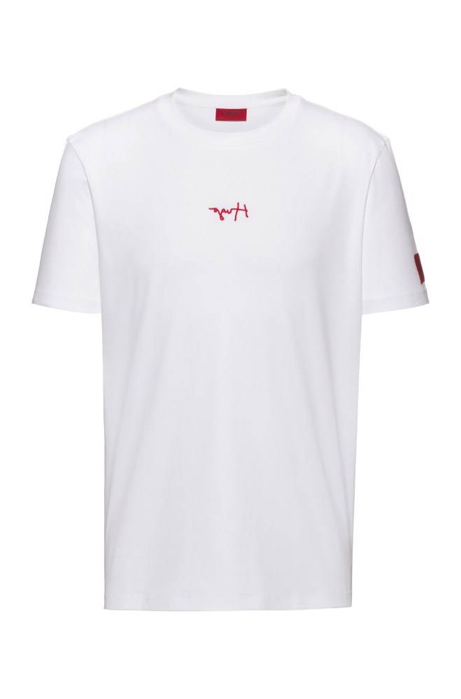 Hugo Boss Regular-fit T-shirt Hvite | 6ycKbW3u