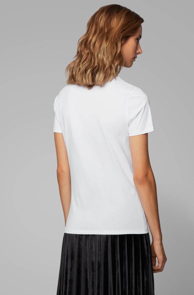 Hugo Boss Regular-fit T-shirt Hvite | xSGyHZNd