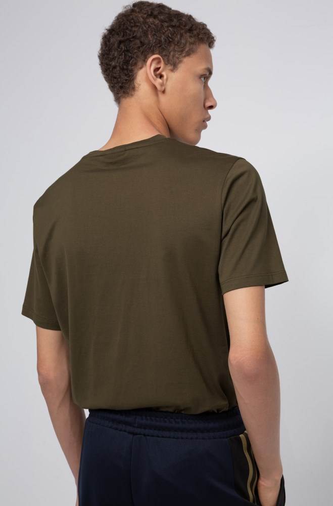 Hugo Boss Regular-fit T-shirt Khaki | siFvt5wG