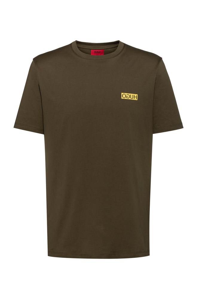 Hugo Boss Regular-fit T-shirt Khaki | siFvt5wG