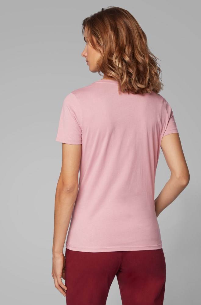 Hugo Boss Regular-fit T-shirt Lyse Rosa | SyJ9C9ix